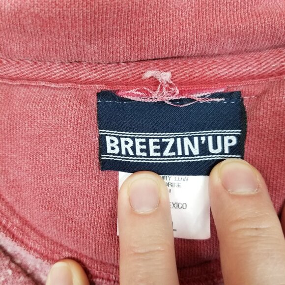 ✅Breezin Up Longboat Key Pullover Sweatshirt 1/4 Zip Women’s S Red Winter Shirt - Picture 2 of 10